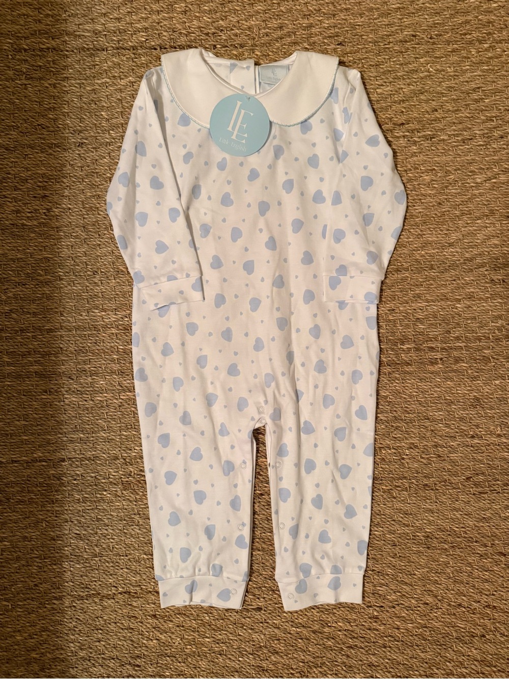 Little English Blue Heart Playsuit 24M